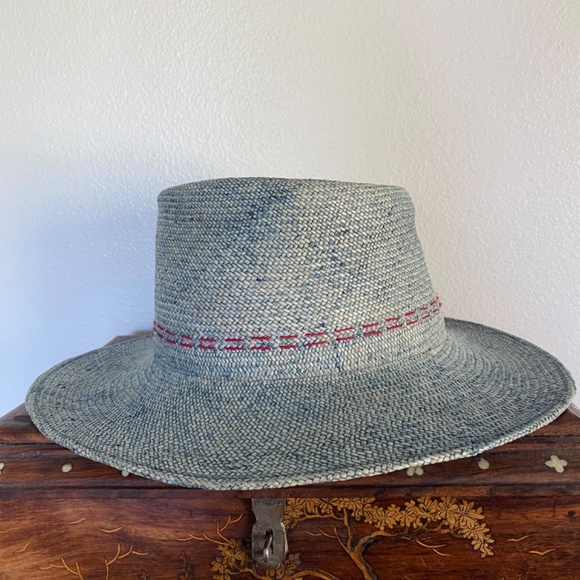 Worth and worth straw indigo Virgil hat 7 3/8 main image 4